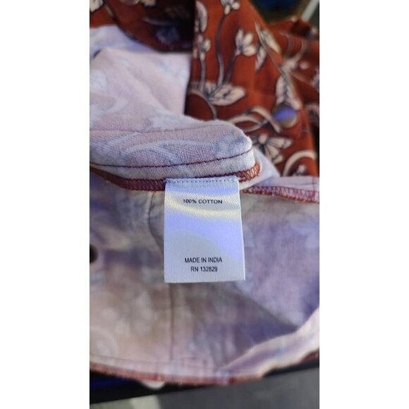 *lovers + Friends Womens Cropped Pants Red Floral High Rise Pockets XS New - Picture 6 of 10